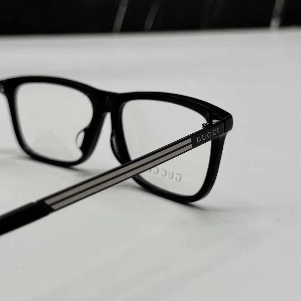 NEW GUCCI GG0696OA 001 GUCCI BLACK SQUARE EYEGLASSES GUCCI